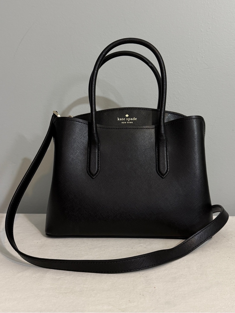 Kate Spade Rory Satchel Crossbody Bag Black Saffiano Leather